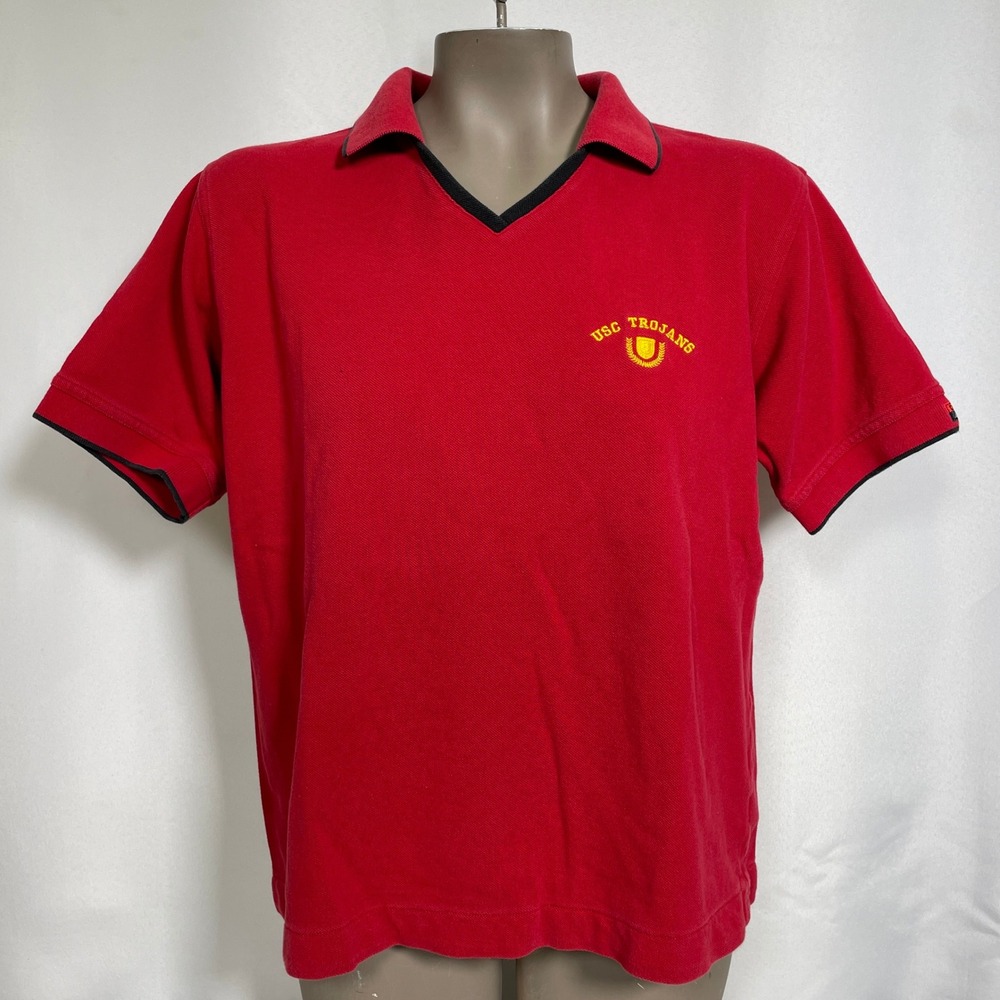 USC Trojans NCAA College Cutter & Buck Red Black Polo Shirt Women's MEDIUM